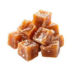 Brown Sugar Caramel Sugar Cubes Isolated on Transparent Background