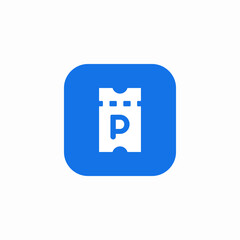car parking voucher icon sign vector