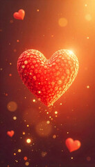 Soft Gradient Background with Floating Heart Bokeh Effects - Generated by AI.