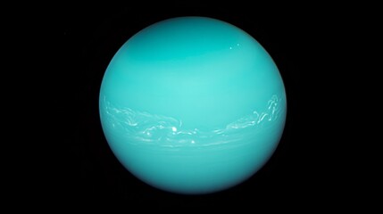 Obraz premium Close up perspective of uranus featuring its unique blue green hues and intricate cloud patterns