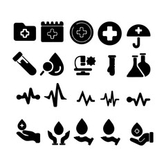 Obraz premium Healthcare Icons - Line Series-Medical Icon Set Hospital outline icon set. Collection of vaccination, doctor, x-ray and more. Vector illustration. Editable 