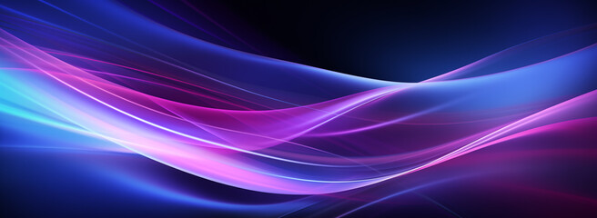 Obraz premium Abstract Swirling Blue and Purple Glowing Waves Digital Art Background Wallpaper