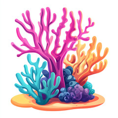 Obraz premium A vibrant illustration of colorful coral formations showcasing the beauty of marine life