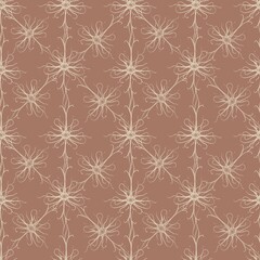 Biological Seamless Pattern Design Showcasing Neural Connections on a Mocha Mousse Background