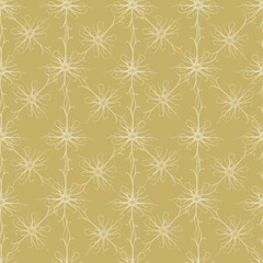 Biological Seamless Pattern Design Showcasing Neural Connections on a Pastel Yellow Background