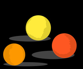 Color circle illustration design and black background shadow