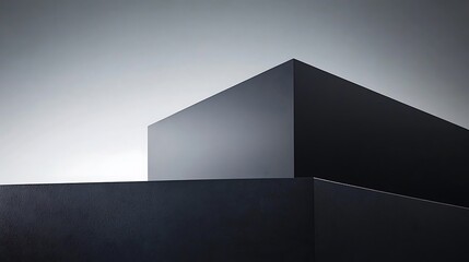 Obraz premium Abstract Black Architecture, Minimalist Design