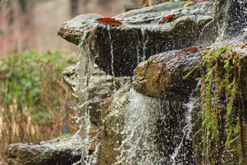 water flowing from a fountain