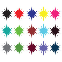 Different starburst . Starburst isolated icons set
