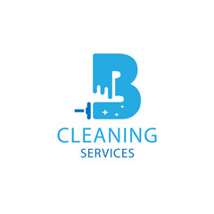 Letter B Cleaning Service Logo Design
