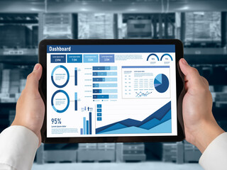 Business data dashboard provide business intelligence analytic for marketing strategy planning snugly with big data set to analyze customer demands and foreseeing business future
