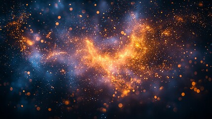 Fototapeta premium Abstract fiery nebula in dark space, suitable for backdrop or wallpaper