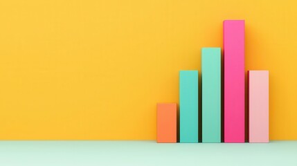 Fototapeta premium planning new strategy goal setting growth Concept art of strategic visualization with colorful geometric shapes representing growth and success, modern planning, conceptual design