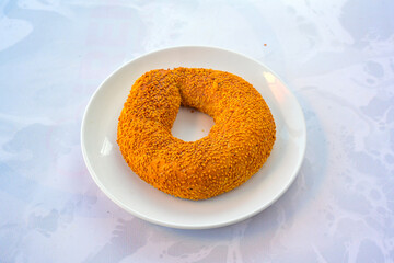 Turkish pastry product , tasty pogaca, acma . Simit, gevrek. Turkish Pastries; peynirli, patatesli, kasarli pogaca, sosili acma, dereotlu pogaca,  borek, acma, ay coregi at patisserie showcase.