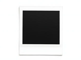 A blank Polaroid frame with a black center, evoking a vintage and nostalgic photographic aesthetic.