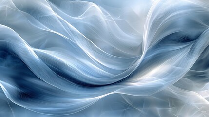 Abstract flowing light blue and grey fabric design