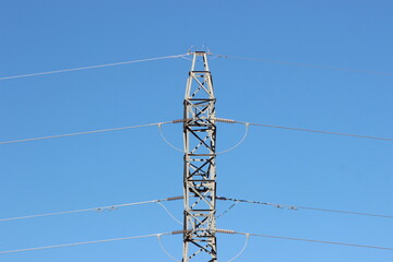 Power Electric Pole with Line Wire