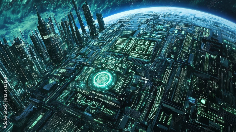 Poster tech and data processing on a global scale picture