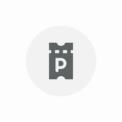 parking voucher icon sign vector