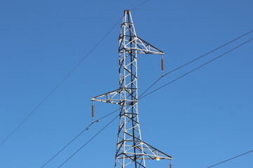 Power Electric Pole with Line Wire