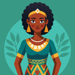 Portrait of an black girl vector illustration