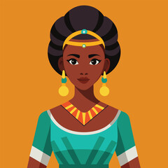 Portrait of an black girl vector illustration