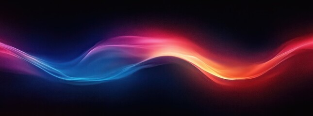 Abstract Gradient Wave Background in Deep Red and Bright Blue with Soft Ambient Light and Minimalist Composition