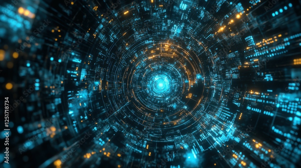 Poster ai, ml, nlp integration in data processing gears, algorithms, real time decisions visualized