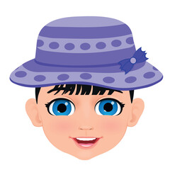 little girl child with glasses with colored eyes