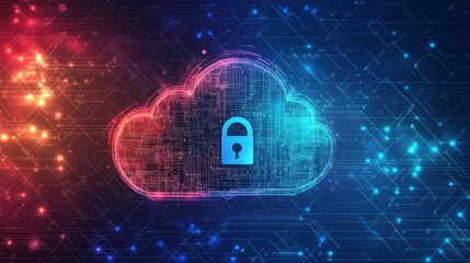 Internet and data security, Cybersecurity and privacy concepts to protect data. Lock icon and internet network security technology. digital security background, Cloud and Hosting Security