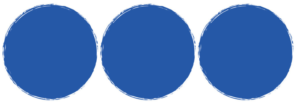  set of circle brush hand drawn on a white background. Doodle circles for design elements, messages, note labels.