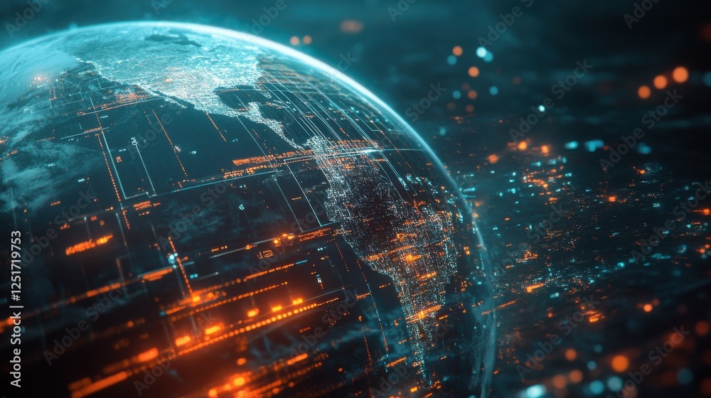 Poster tech and data processing on a global scale picture