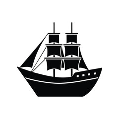 Ship silhouette on a white background