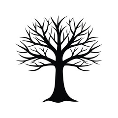 Tree silhouette on a white background