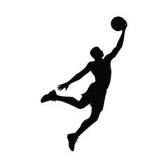 Basketball Bunk Pose Silhouette on a white background