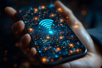 Futuristic Mobile Connectivity Concept – Wireless Network and Digital Communication Technology
