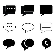 Message icon set vector , Chat icon , Digital Communication icon