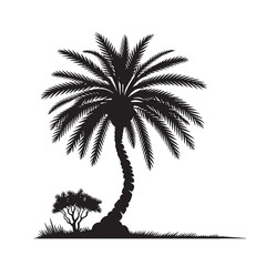Date palm tree isolated on white background