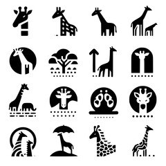 giraffe Icon Set