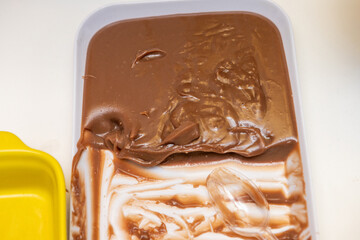 tray with a very popular sweet in Brazil called brigadeiro on a table in Rio de Janeiro.