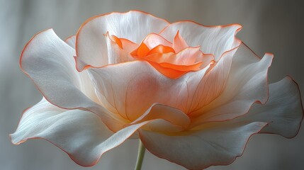 Fototapeta premium Peach-white rose, close-up, studio, blurred background, floral design