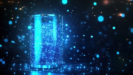 Glowing Cylinder Abstract Digital Art