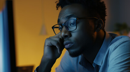 ad Man Experiencing Mental Burnout and Physical Exhaustion Alone