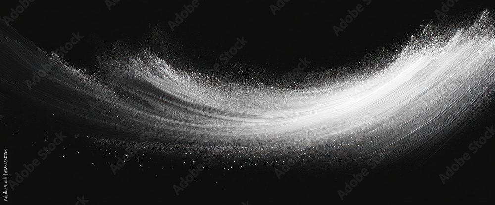 Aufkleber abstract gray brush stroke composition dynamic textured black background monochrome design
