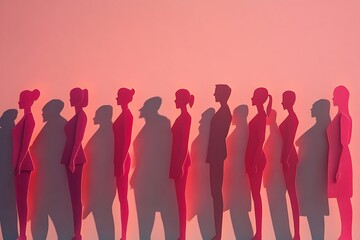 Standing Figures in Order Showing Community Solidarity