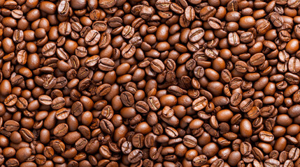 Rich coffee beans scattered in textured pattern, perfect for coffee lovers