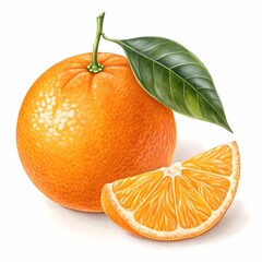 Orange fruit isolated on a white background.