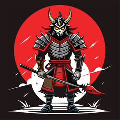 Fototapeta premium Dark Samurai Warrior illustration design