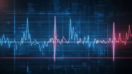 An electrocardiogram (ECG) displays heart wave patterns, indicating a cardiogram report related to heart attack risk.