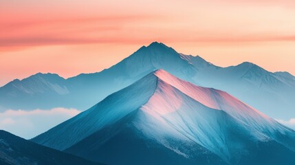 Fototapeta premium Mountain sunrise adventure rocky mountains landscape photography serene environment wide angle view nature's beauty explored